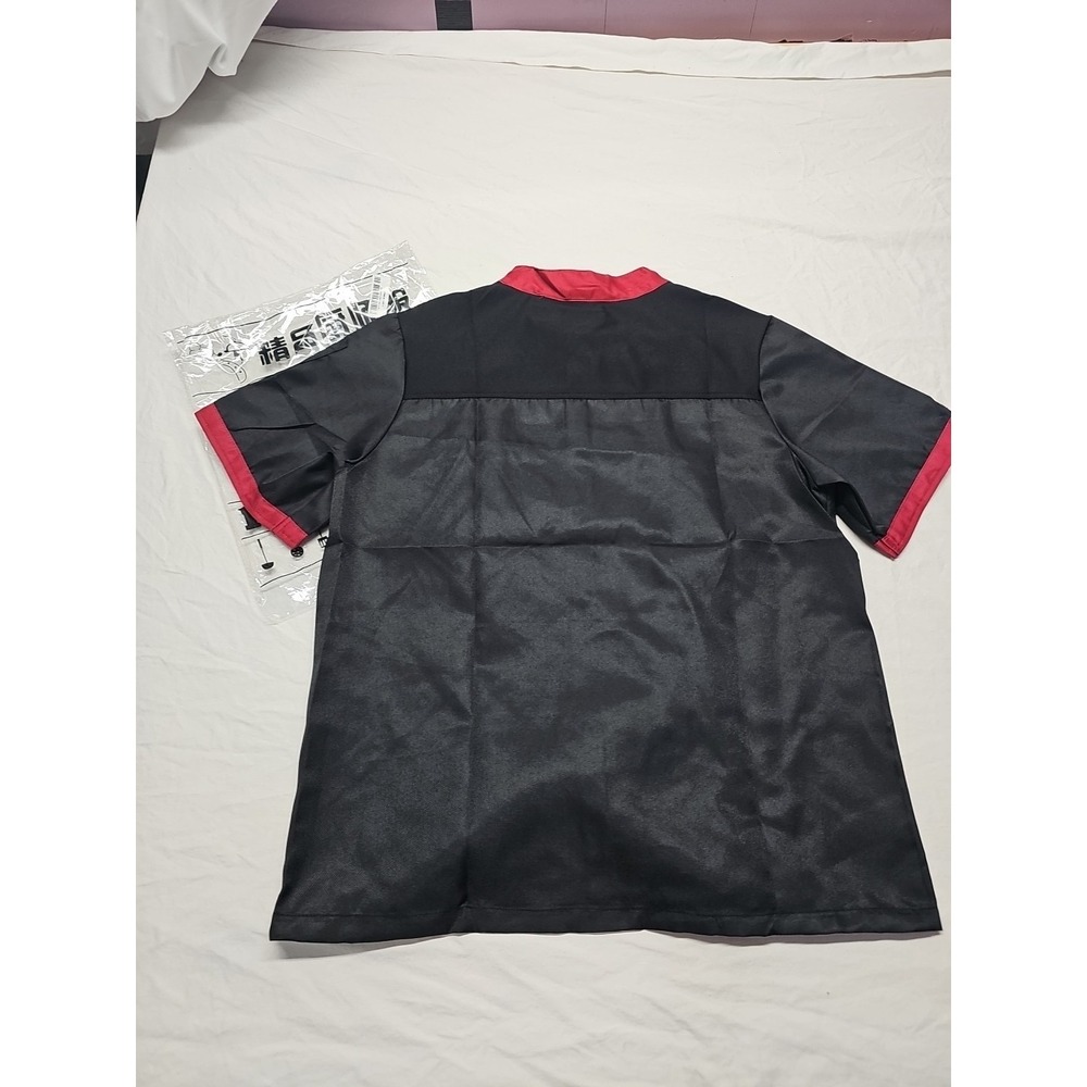 Unisex Chef Coat Cook Black Jacket Restaurant Kitchen Workwear Uniform‎ Shirt L - Picture 14 of 16